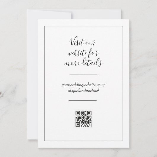 Minimalistische Hochzeit speichern Sie das Datum Save The Date (Rückseite)
