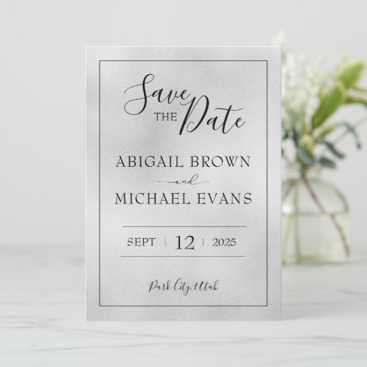 Minimalistische Hochzeit speichern Sie das Datum Save The Date (Stehend Vorderseite)