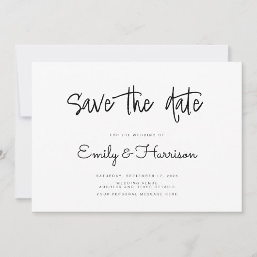 Minimalistische Hochzeit Speichern Sie die Datumsk Save The Date (Vorderseite)