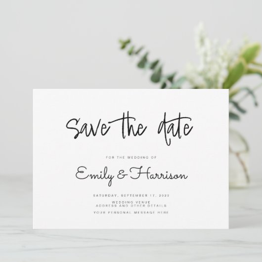 Minimalistische Hochzeit Speichern Sie die Datumsk Save The Date (Stehend Vorderseite)