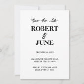 Minimalistische Hochzeit speichern Sie die Datumsk Save The Date (Vorderseite)