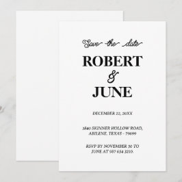 Minimalistische Hochzeit speichern Sie die Datumsk Save The Date