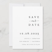 Minimalistische Hochzeit speichert das Datum der E Save The Date (Vorderseite)