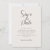 Minimalistische Hochzeit speichert das Datum Einladung (Vorderseite)