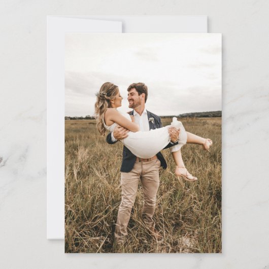 Minimalistische Hochzeit Stilvoll sauber, einfach  Save The Date (Rückseite)