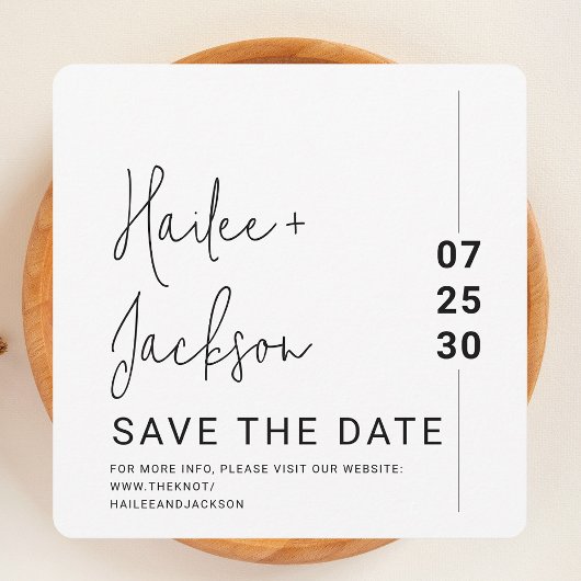 Minimalistische Hochzeit Stilvoll sauberer einfach Save The Date