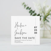 Minimalistische Hochzeit Stilvoll sauberer einfach Save The Date (Stehend Vorderseite)