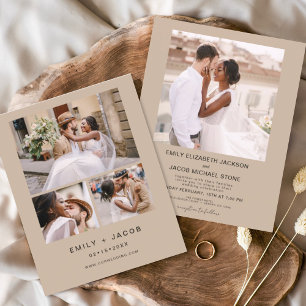 Minimalistische Hochzeit Terracotta Vier Foto Flyer