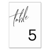 Minimalistische Hochzeit Tischnummer (Rückseite)