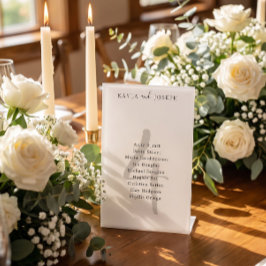 Minimalistische Hochzeit Tischnummer 4 Sockelschild