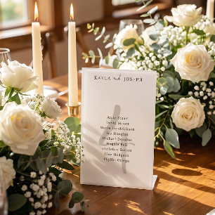 Minimalistische Hochzeit Tischnummer 4 Sockelschild