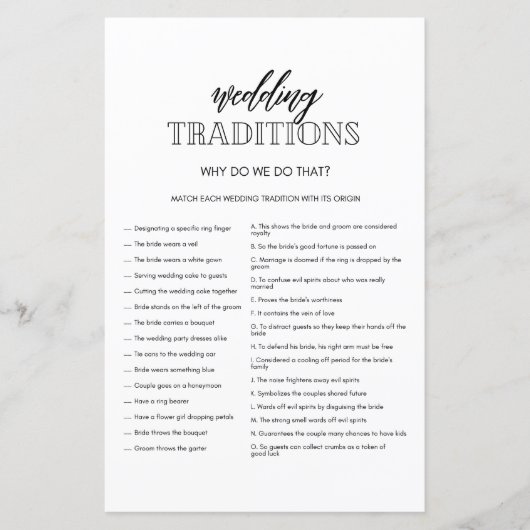 Minimalistische Hochzeit Traditionen Dusche (Vorderseite)