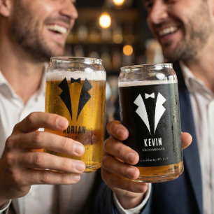 Minimalistische Hochzeit Trauzeuge Name Weiß Dosenglas