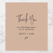 Minimalistische Hochzeit Vielen Dank, dass Sie Ros Weinetikett (Einzelnes Label)