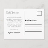 Minimalistische Hochzeit Vielen Dank, dass Sie Sch Postkarte (Rückseite)