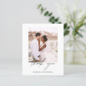 Minimalistische Hochzeit Vielen Dank Foto Einfache (Stehend Vorderseite)