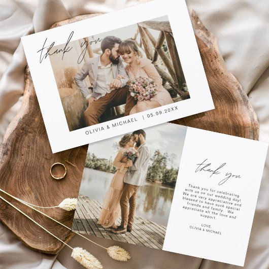 Minimalistische Hochzeit Vielen Dank Foto Simple Dankeskarte