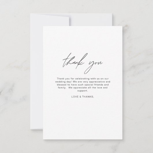 Minimalistische Hochzeit Vielen Dank Foto Simple Dankeskarte (Rückseite)