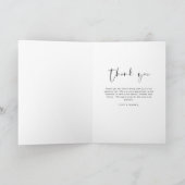 Minimalistische Hochzeit Vielen Dank Foto Simple Dankeskarte (Innenseite)
