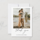 Minimalistische Hochzeit Vielen Dank Foto Simple Dankeskarte (Vorderseite)