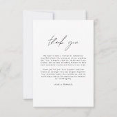 Minimalistische Hochzeit Vielen Dank Foto Simple Dankeskarte (Rückseite)