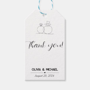 Minimalistische Hochzeit Vielen Dank für Ihr Inter Geschenkanhänger