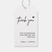 Minimalistische Hochzeit Vielen Dank für Ihr Inter Geschenkanhänger (Rückseite)
