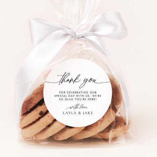 Minimalistische Hochzeit Vielen Dank für Ihr Inter Runder Aufkleber