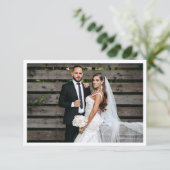 Minimalistische Hochzeit Vielen Dank Ihr Card Foto Dankeskarte (Stehend Vorderseite)