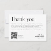 Minimalistische Hochzeit Vielen Dank Ihr Card Foto Dankeskarte (Rückseite)