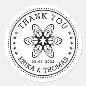 Minimalistische Hochzeit Vielen Dank Mason Jar Blu Runder Aufkleber (Vorderseite)