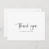 Minimalistische Hochzeit Vielen Dank Postkarte (Vorne/Hinten)