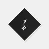 Minimalistische Hochzeit von Ampersand Black Monog Serviette (Ecke)