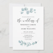 Minimalistische Hochzeit von Aquarellen Einladung (Vorderseite)