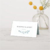 Minimalistische Hochzeit von Aquarellen Platzkarte (Rückseite)