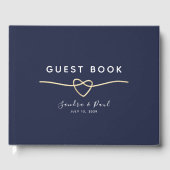 Minimalistische Hochzeit von Blauem Gold Gästebuch (Vorderseite)