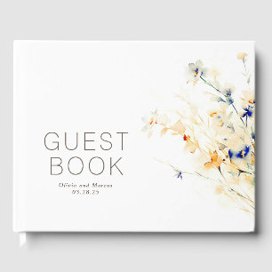 Minimalistische Hochzeit von Earthy Fall Blume Gästebuch