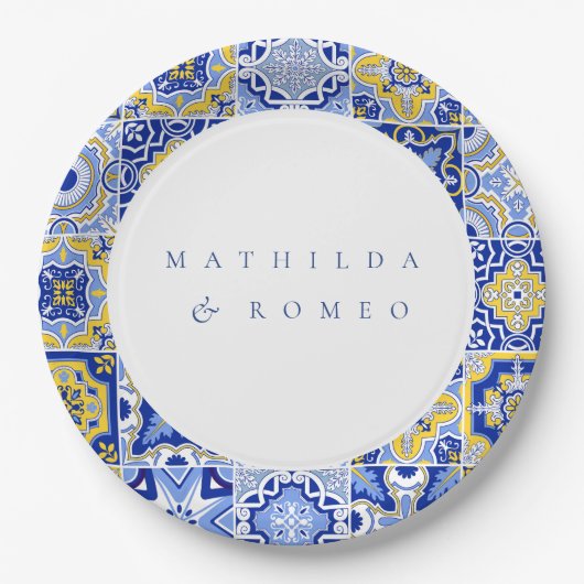 Minimalistische Hochzeit von Elfenbein Pappteller (Vorderseite)