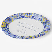 Minimalistische Hochzeit von Elfenbein Pappteller (Schrägansicht)