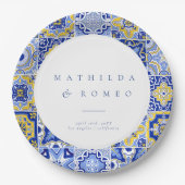 Minimalistische Hochzeit von Elfenbein Pappteller (Vorderseite)