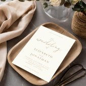 Minimalistische Hochzeit von Ivory Tan Elegant Einladung