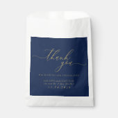 Minimalistische Hochzeit von Navy Gold Geschenktütchen (Vorderseite)