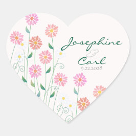 Minimalistische Hochzeit von niedlichen Country Da Herz-Aufkleber