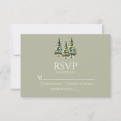 Minimalistische Hochzeit von Pinienbäumen RSVP Karte (Vorderseite)