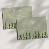 Minimalistische Hochzeit von Pinienbäumen RSVP Karte