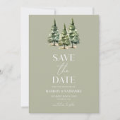 Minimalistische Hochzeit von Pinienbäumen Save The Date (Vorderseite)
