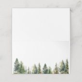 Minimalistische Hochzeit von Pinienwäldern Platzkarte (Außenseite Aufgefaltet)