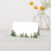Minimalistische Hochzeit von Pinienwäldern Platzkarte (Vorderseite)