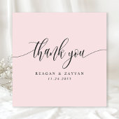 Minimalistische Hochzeit von Rosa Dankeskarte