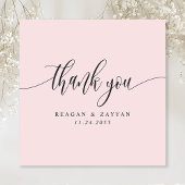 Minimalistische Hochzeit von Rosa Dankeskarte